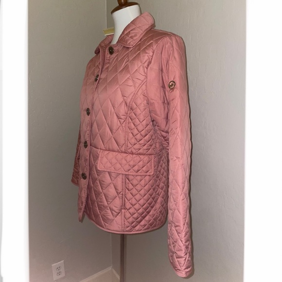🎉HP🎉New! Michael Kors Diamond Quilted Button Up Jacket Dusty Rose Size Large🎀 - Picture 9 of 15